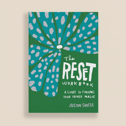 Book cover of 'The Reset Workbook' with a blue and green design on a white background