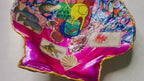 Video showcasing the details of this handcrafted Admit Two: Pink Shell Collage Trinket Dish